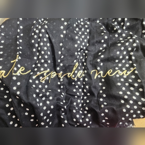 NWT Kate Spade Pin Dot Stripe Oblong Scarf - Picture 2 of 6